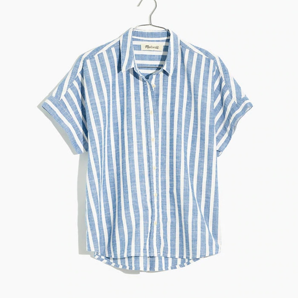 Madewell Cropped Button-Down Shirt in Stripe